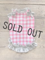 【現品】【MP/SM着丈27cm】☆ gingham check cool tank ☆【フリル付き】※クーポン不可 ※イラスト無し価格