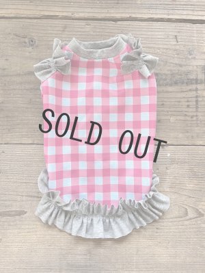 画像1: 【現品】【MP/SM着丈27cm】☆ gingham check cool tank ☆【フリル付き】※クーポン不可 ※イラスト無し価格