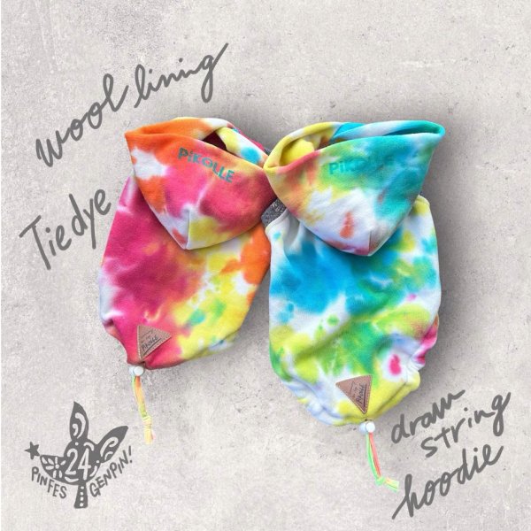 画像1: ▶tie-dye draw stling hoodie ★ つちのこhoodie2024【犬服★送料無料】 (1)