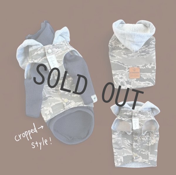 画像1: 【販売ページです】☆ cotton camo cropped hoodie ☆ (1)
